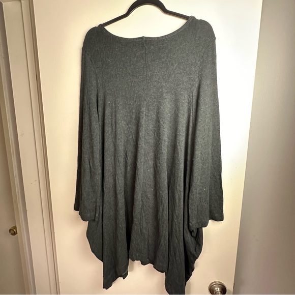 bryn Walker Gray Soft 90% Viscose Waterfall Lagenlook Oversized Tunic Top Size L - Picture 2 of 12
